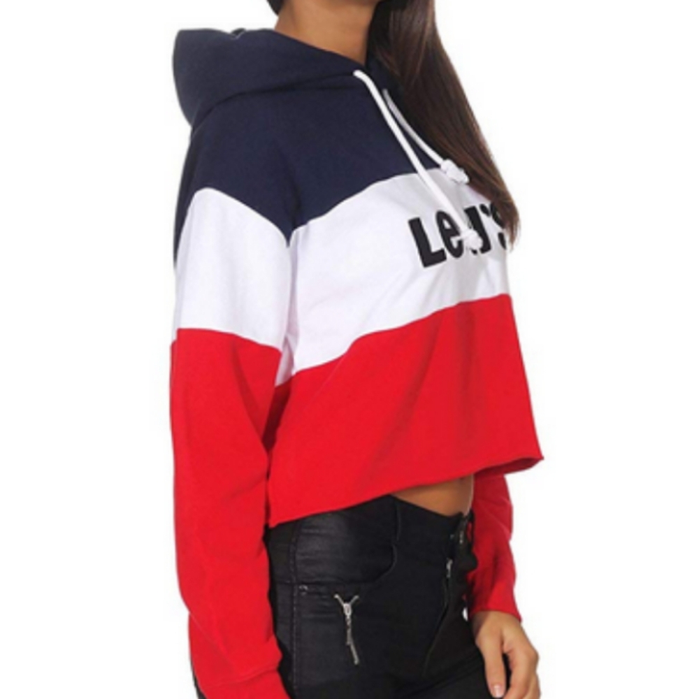 Levi's Women's Red and Blue Colorblock Hoodie - Picture 3 of 9